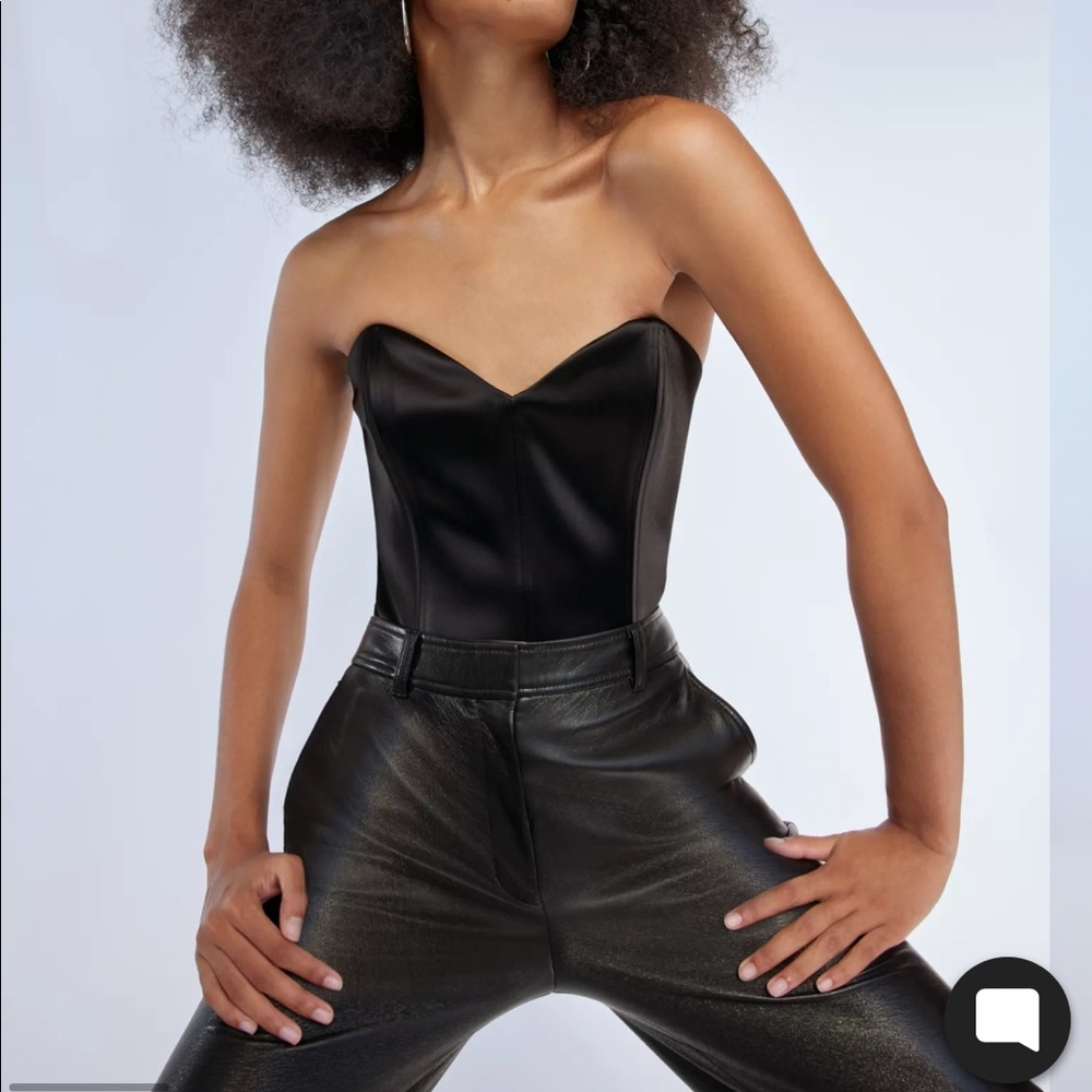 * SOLD * BLACK CORSET TOP, BODYSUIT- ARITZIA